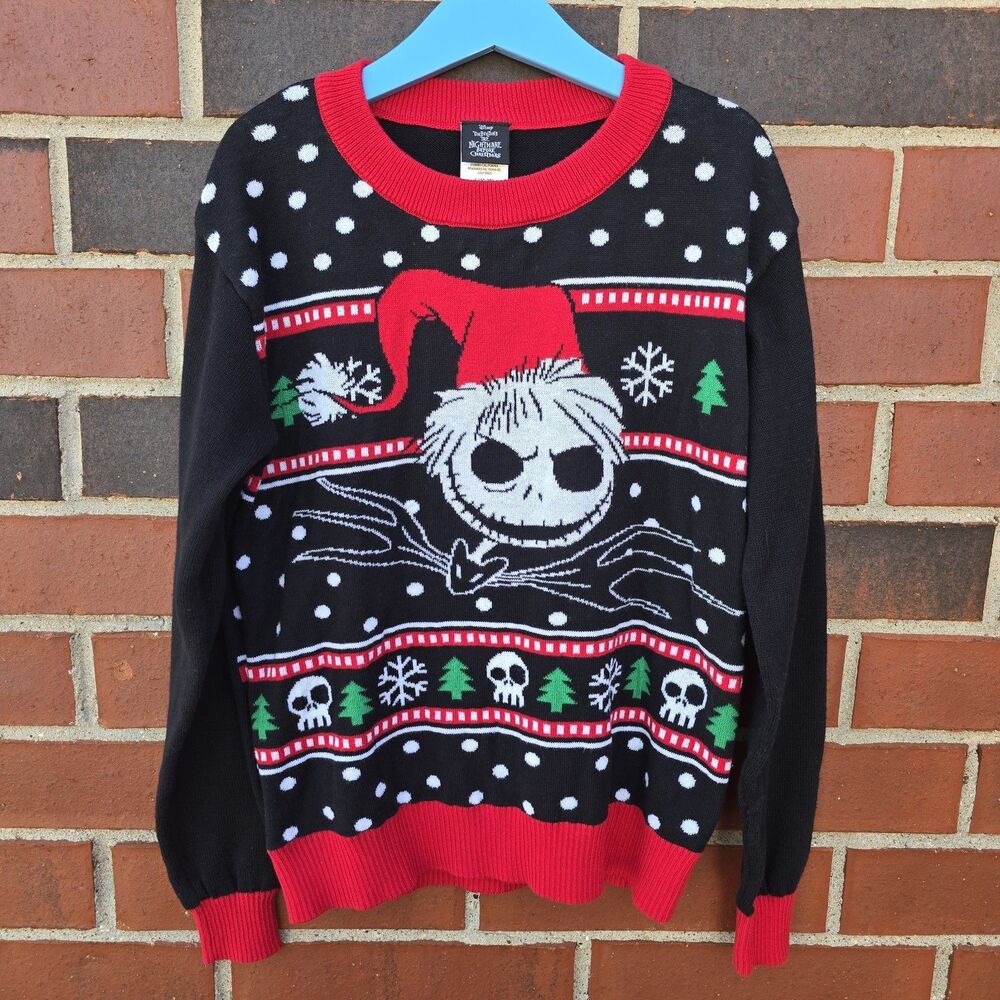 Disney Kids Nightmare Before Christmas Jack Skellington Sweater Large 10-12 Yrs